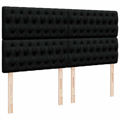 Giroletto a Molle con Materasso Nero 200x200 cm in Tessuto