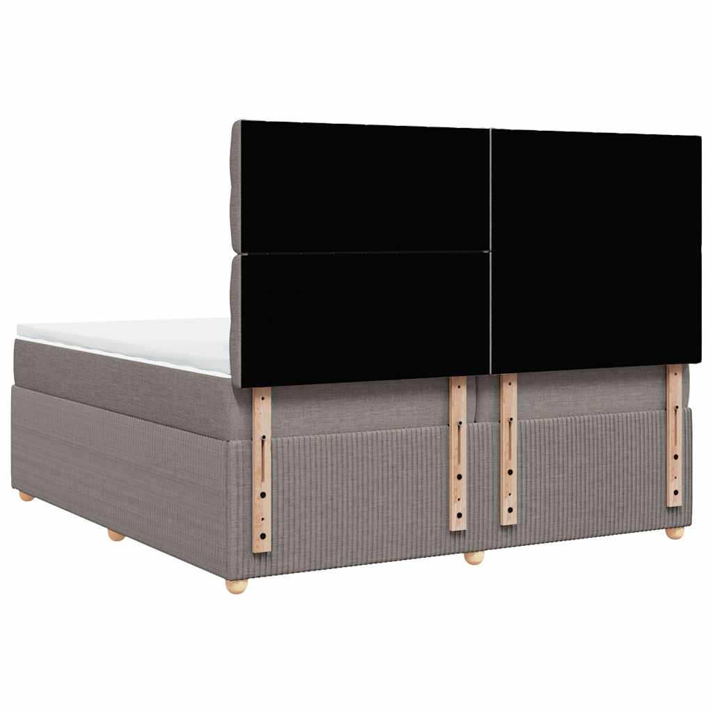 Giroletto a Molle con Materasso Tortora 200x200 cm in Tessuto - homemem39