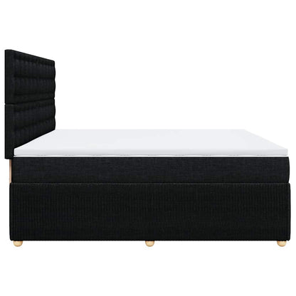 Giroletto a Molle con Materasso Nero 200x200 cm in Tessuto