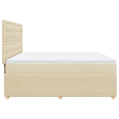 Giroletto a Molle con Materasso Crema 200x200 cm in Tessuto