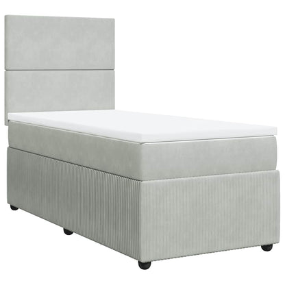 Giroletto a Molle con Materasso Grigio Chiaro 80x200 cm Velluto | homemem39