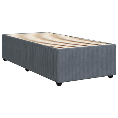 Giroletto a Molle con Materasso Grigio Scuro 80x200 cm Velluto