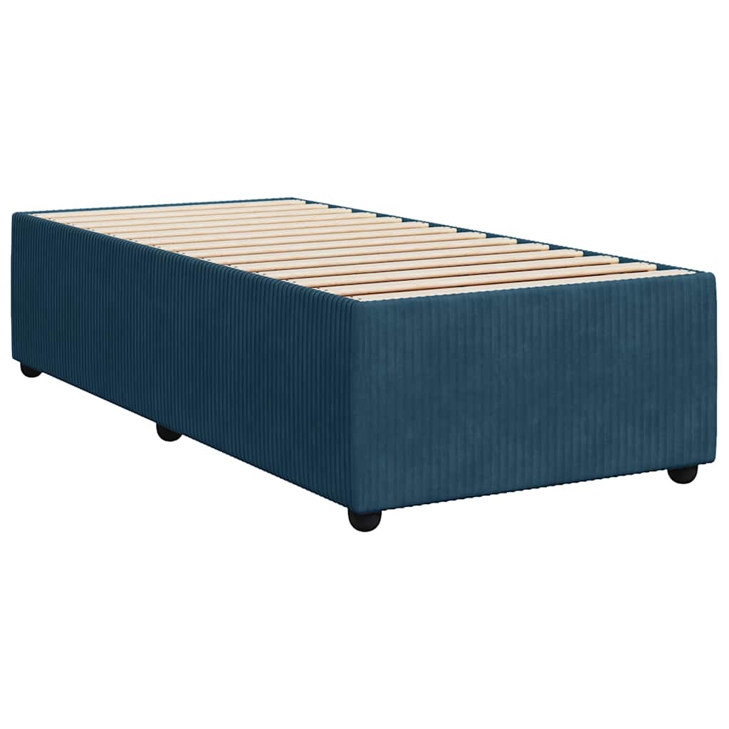 Giroletto a Molle con Materasso Blu Scuro 80x200 cm in Velluto | homemem39