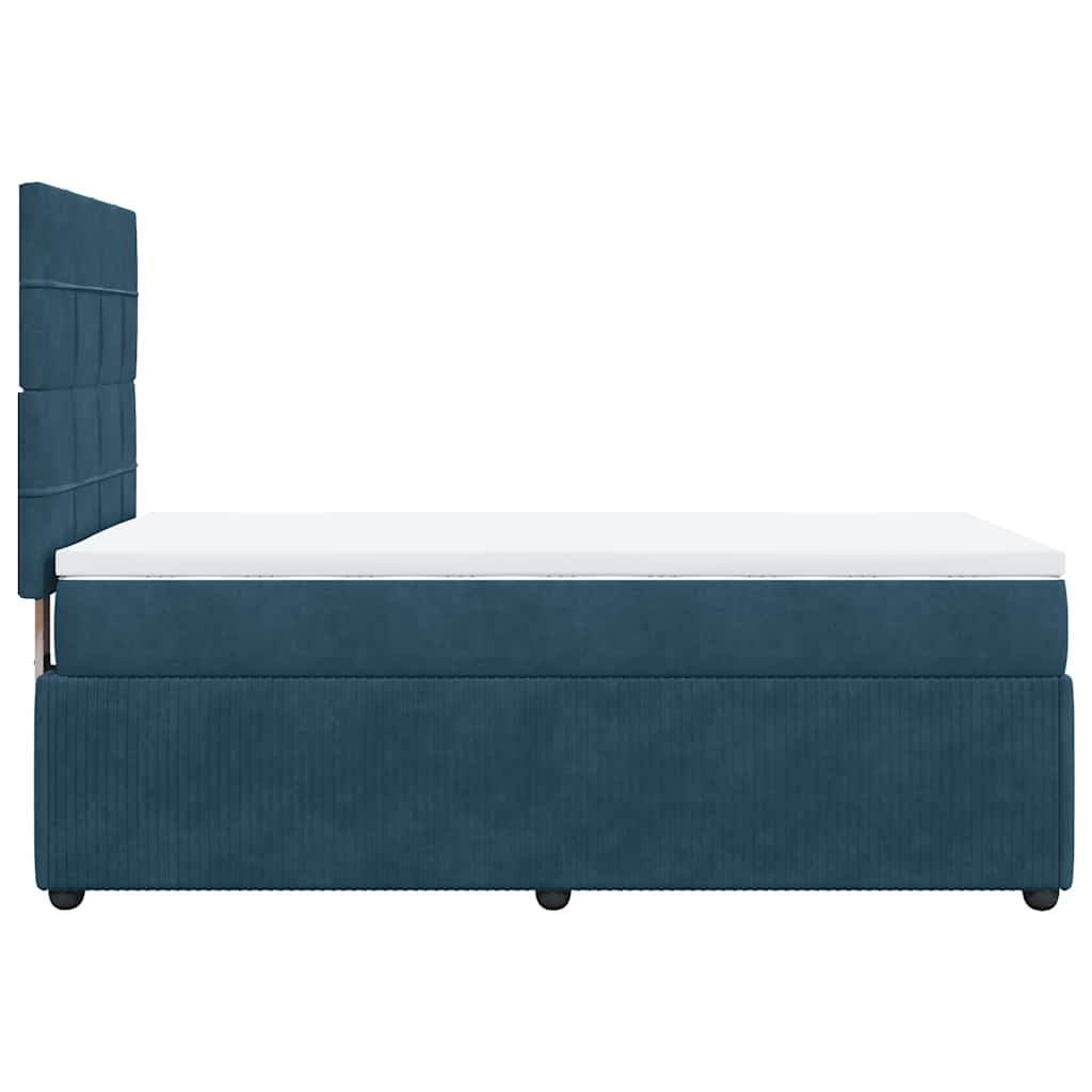 Giroletto a Molle con Materasso Blu Scuro 80x200 cm in Velluto | homemem39