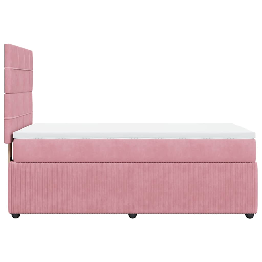 Giroletto a Molle con Materasso Rosa 80x200 cm in Velluto - homemem39