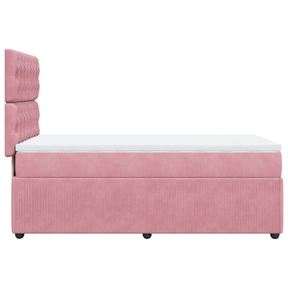 Giroletto a Molle con Materasso Rosa 80x200 cm in Velluto