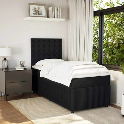 Giroletto a Molle con Materasso Nero 80x200 cm in Velluto | homemem39