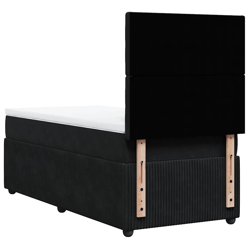 Giroletto a Molle con Materasso Nero 80x200 cm in Velluto | homemem39