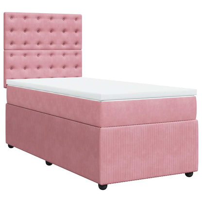Giroletto a Molle con Materasso Rosa 80x200 cm in Velluto