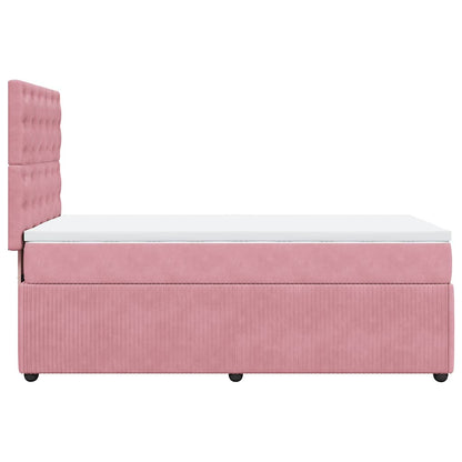 Giroletto a Molle con Materasso Rosa 80x200 cm in Velluto