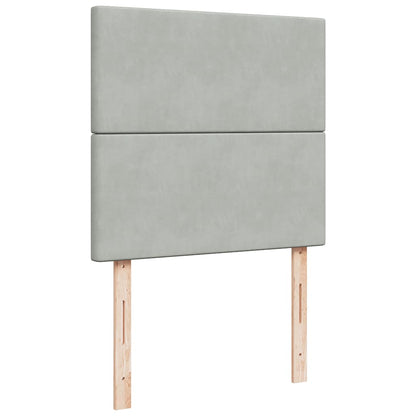 Giroletto a Molle con Materasso Grigio Chiaro 90x190 cm Velluto