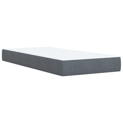 Giroletto a Molle con Materasso Grigio Scuro 90x190 cm Velluto