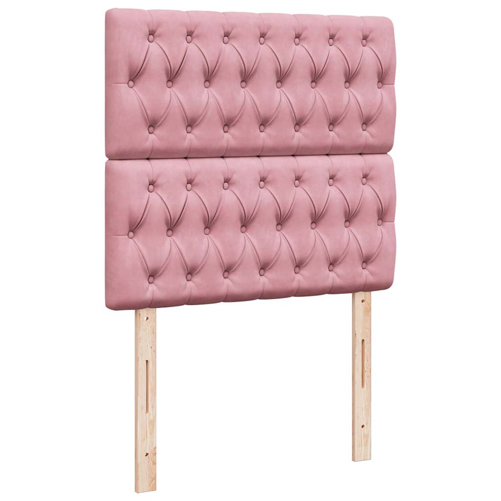 Giroletto a Molle con Materasso Rosa 90x190 cm in Velluto | homemem39