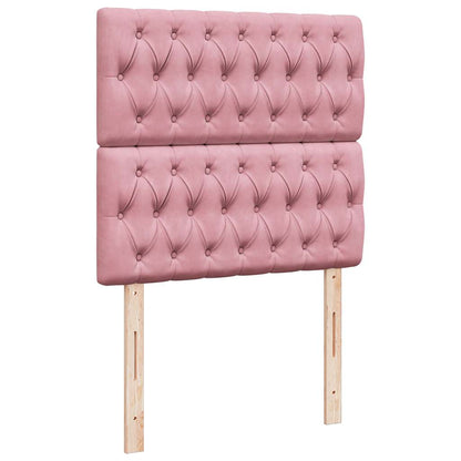 Giroletto a Molle con Materasso Rosa 90x190 cm in Velluto | homemem39