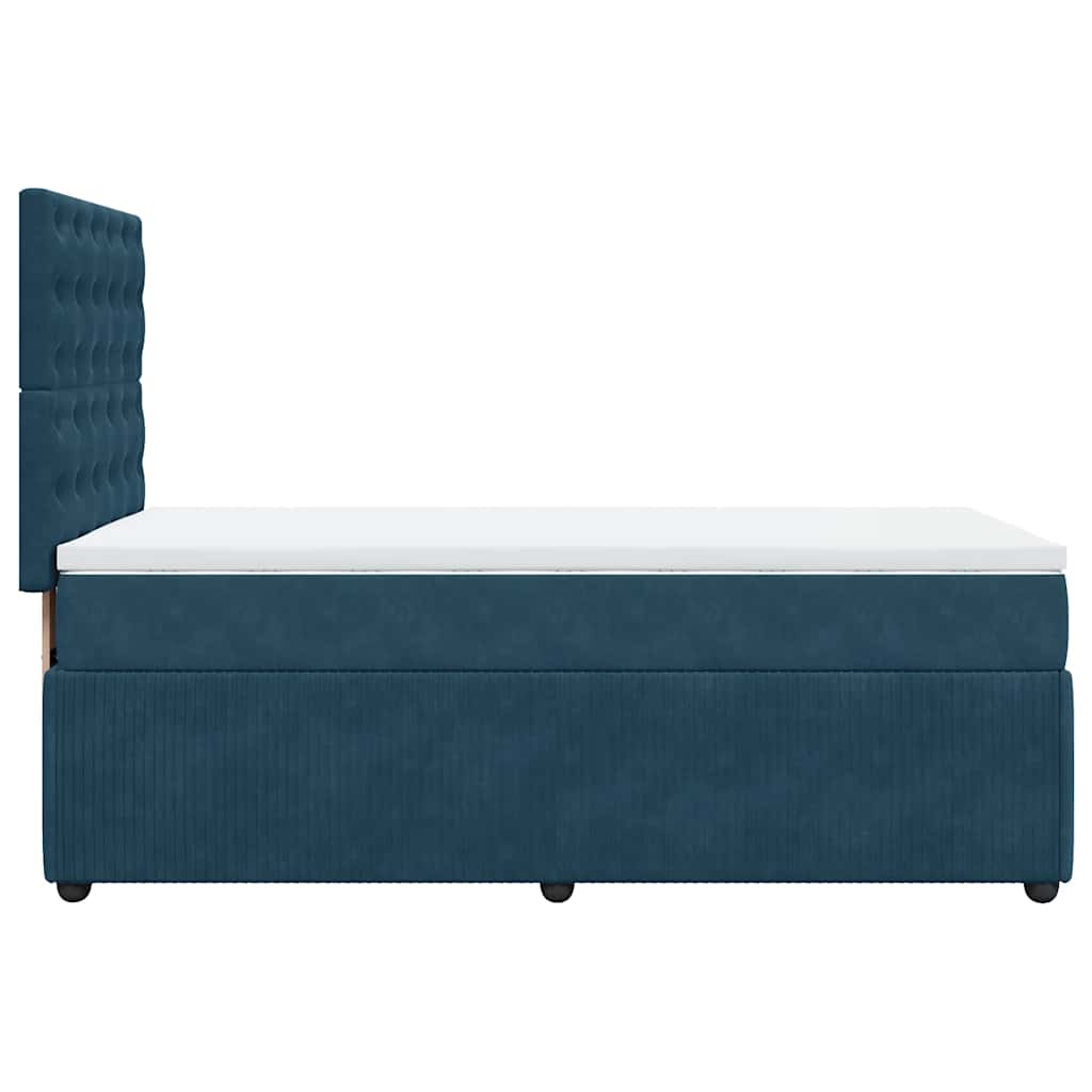 Giroletto a Molle con Materasso Blu Scuro 90x190 cm in Velluto | homemem39