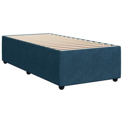 Giroletto a Molle con Materasso Blu Scuro 90x190 cm in Velluto | homemem39