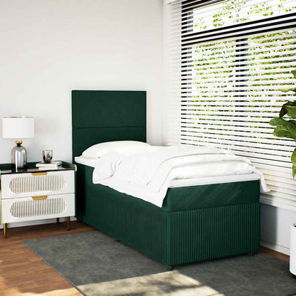 Giroletto a Molle con Materasso Verde Scuro 90x200 cm Velluto | homemem39