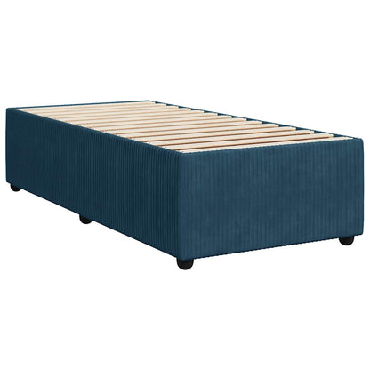 Giroletto a Molle con Materasso Blu Scuro 90x200 cm in Velluto | homemem39