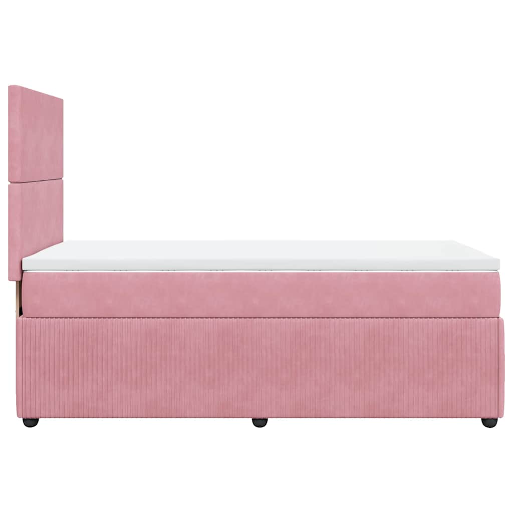 Giroletto a Molle con Materasso Rosa 90x200 cm in Velluto | homemem39
