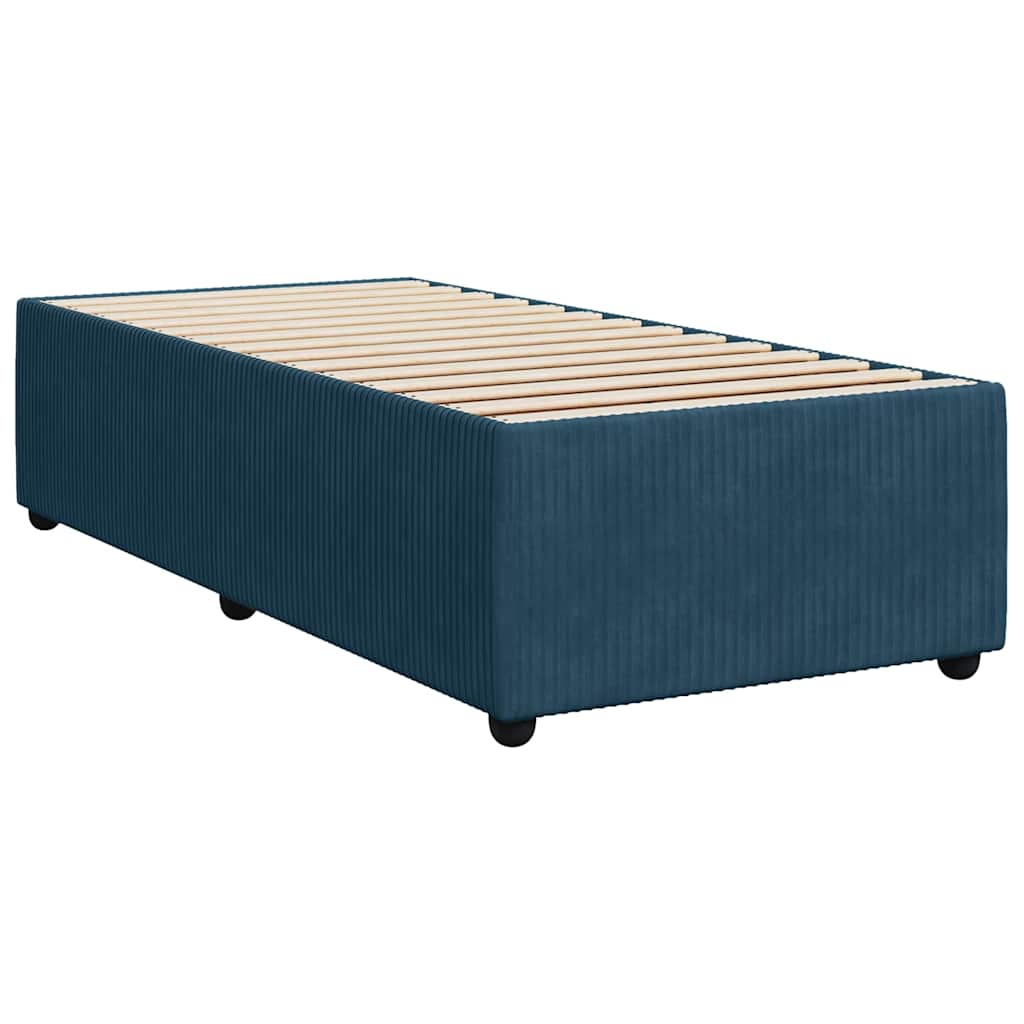 Giroletto a Molle con Materasso Blu Scuro 90x200 cm in Velluto | homemem39