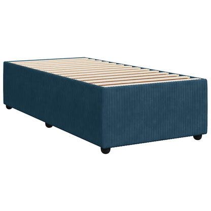 Giroletto a Molle con Materasso Blu Scuro 90x200 cm in Velluto | homemem39