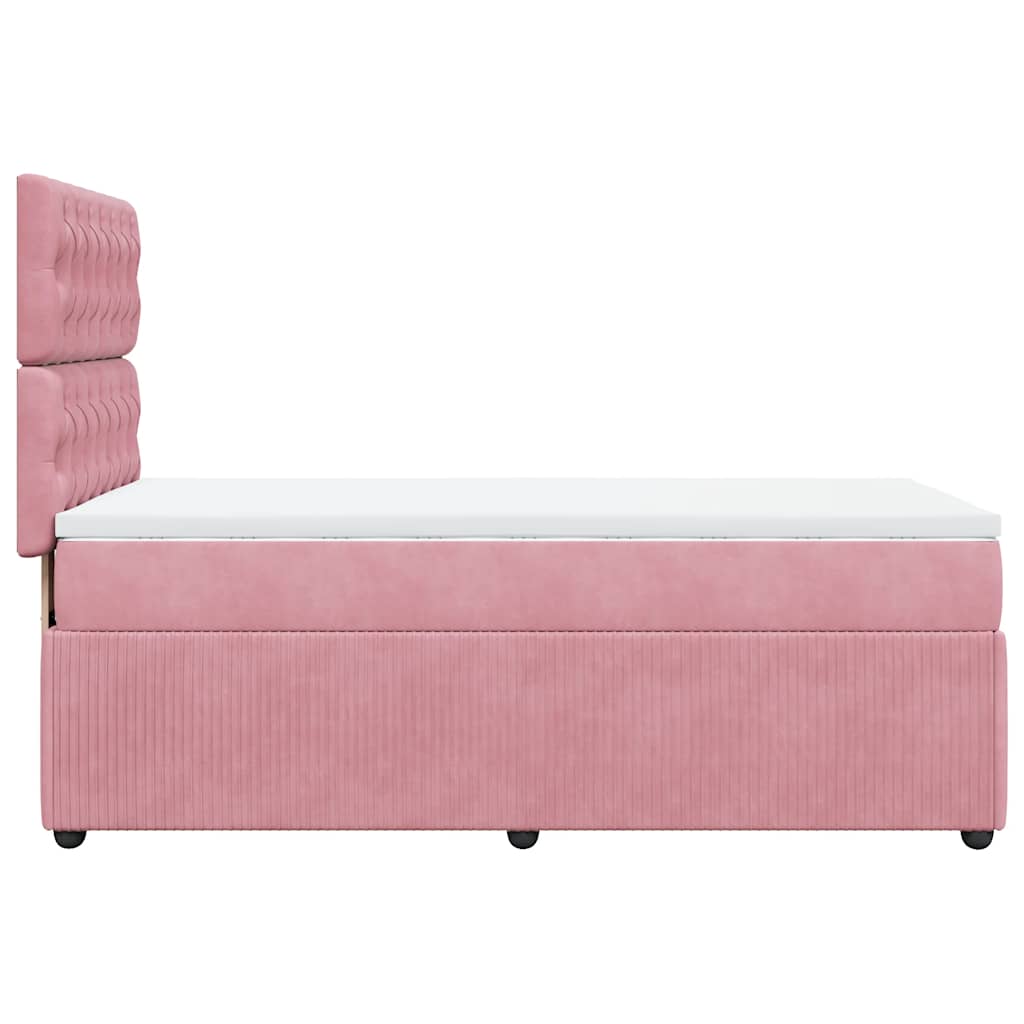Giroletto a Molle con Materasso Rosa 90x200 cm in Velluto | homemem39