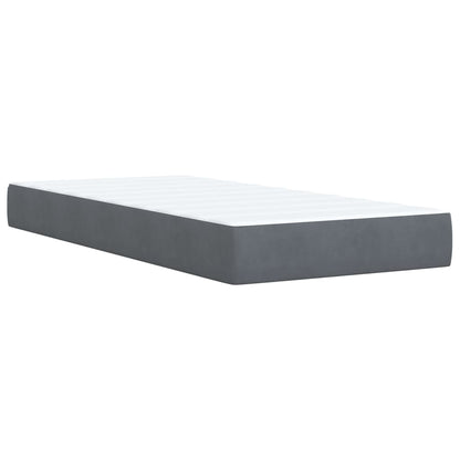 Giroletto a Molle con Materasso Grigio Scuro 90x200 cm Velluto