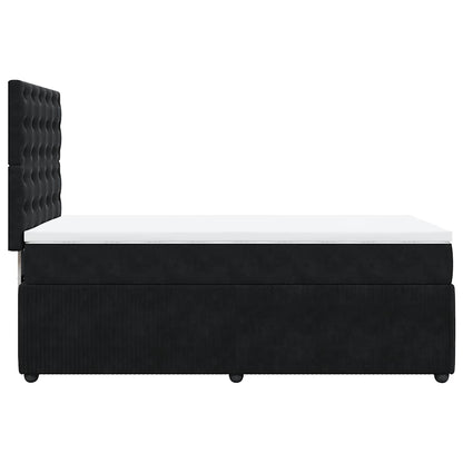 Giroletto a Molle con Materasso Nero 90x200 cm in Velluto