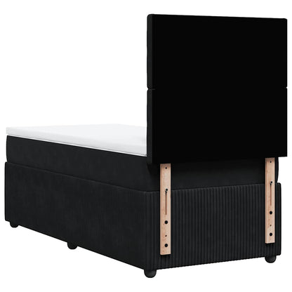 Giroletto a Molle con Materasso Nero 90x200 cm in Velluto