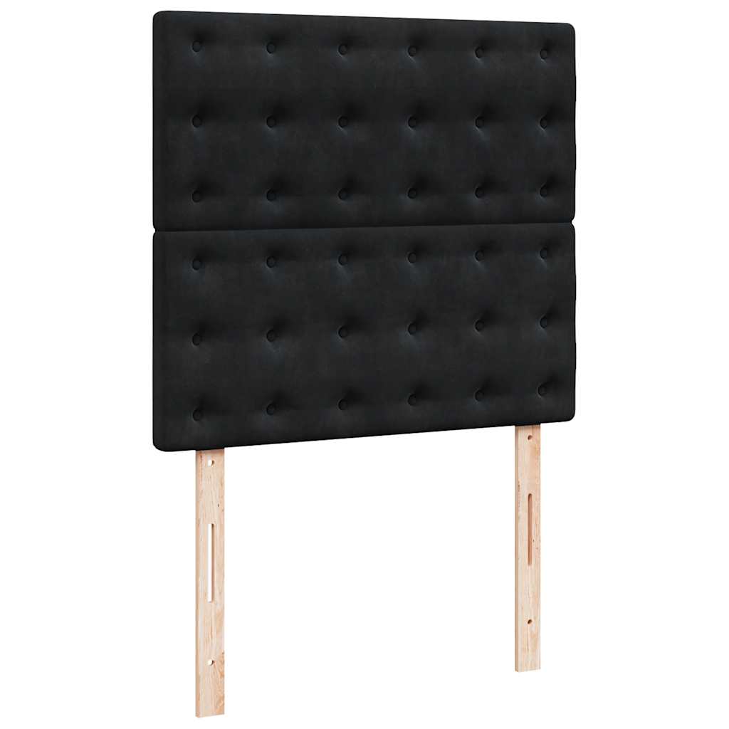 Giroletto a Molle con Materasso Nero 90x200 cm in Velluto