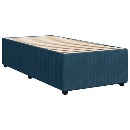 Giroletto a Molle con Materasso Blu Scuro 90x200 cm in Velluto | homemem39