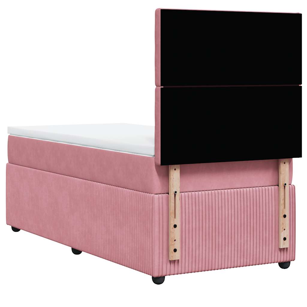 Giroletto a Molle con Materasso Rosa 90x200 cm in Velluto | homemem39