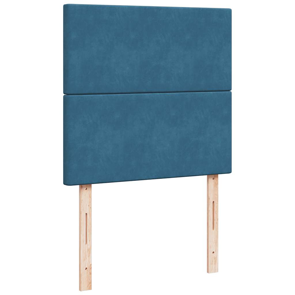 Giroletto a Molle con Materasso Blu Scuro 100x200 cm in Velluto