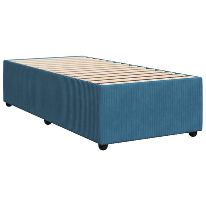 Giroletto a Molle con Materasso Blu Scuro 100x200 cm in Velluto