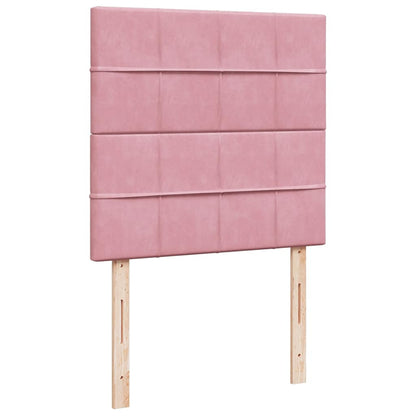 Giroletto a Molle con Materasso Rosa 100x200 cm in Velluto