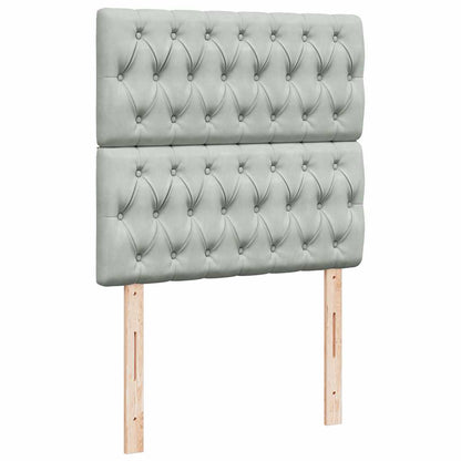 Giroletto a Molle con Materasso Grigio Chiaro 100x200cm Velluto