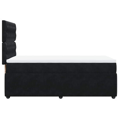 Giroletto a Molle con Materasso Nero 100x200 cm in Velluto