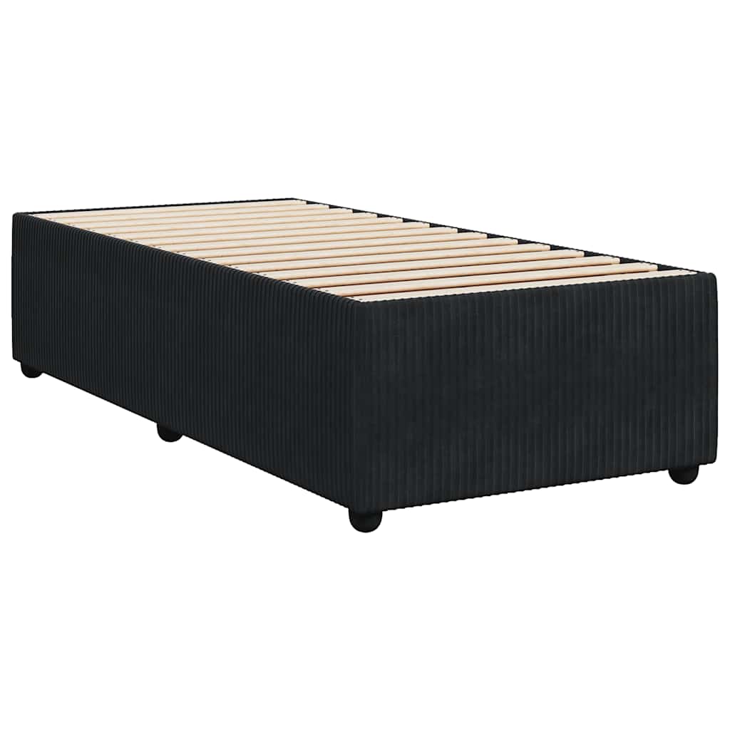 Giroletto a Molle con Materasso Nero 100x200 cm in Velluto