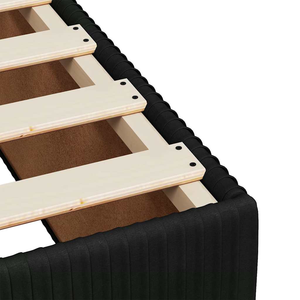 Giroletto a Molle con Materasso Nero 100x200 cm in Velluto