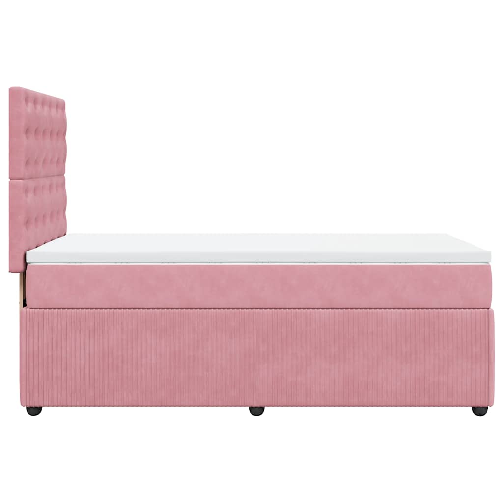 Giroletto a Molle con Materasso Rosa 100x200 cm in Velluto | homemem39