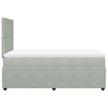 Giroletto a Molle con Materasso Grigio Chiaro 120x190cm Velluto