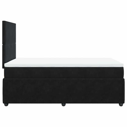 Giroletto a Molle con Materasso Nero 120x190 cm in Velluto