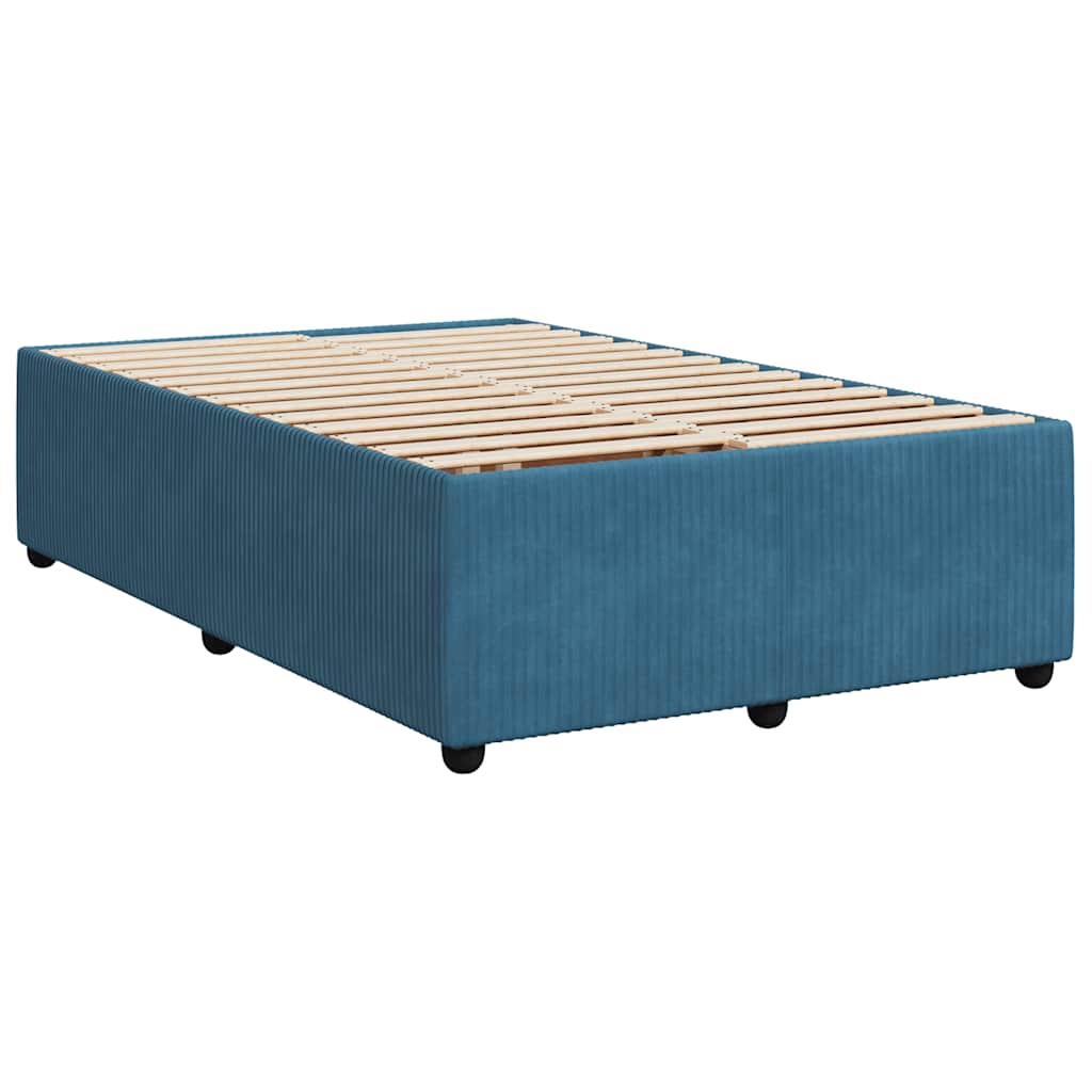 Giroletto a Molle con Materasso Blu Scuro 120x190 cm in Velluto