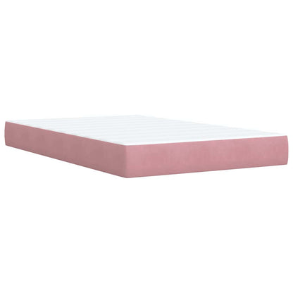 Giroletto a Molle con Materasso Rosa 120x190 cm in Velluto