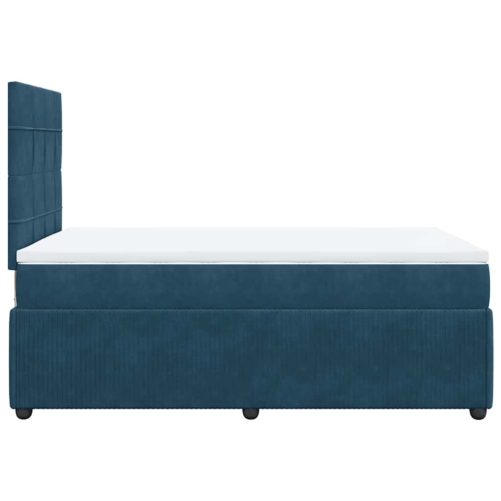 Giroletto a Molle con Materasso Blu Scuro 120x190 cm in Velluto | homemem39