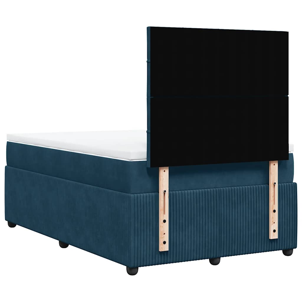 Giroletto a Molle con Materasso Blu Scuro 120x190 cm in Velluto | homemem39