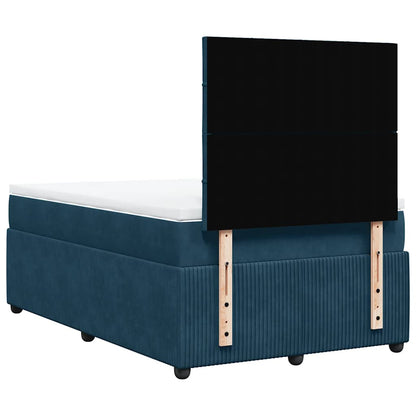 Giroletto a Molle con Materasso Blu Scuro 120x190 cm in Velluto | homemem39