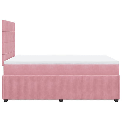Giroletto a Molle con Materasso Rosa 120x190 cm in Velluto