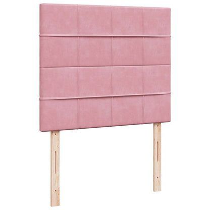 Giroletto a Molle con Materasso Rosa 120x190 cm in Velluto