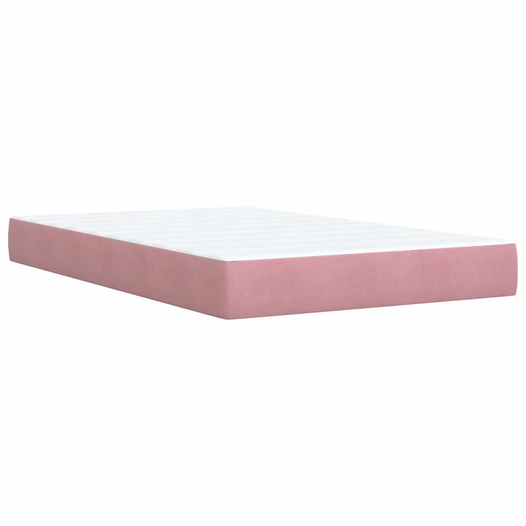 Giroletto a Molle con Materasso Rosa 120x190 cm in Velluto
